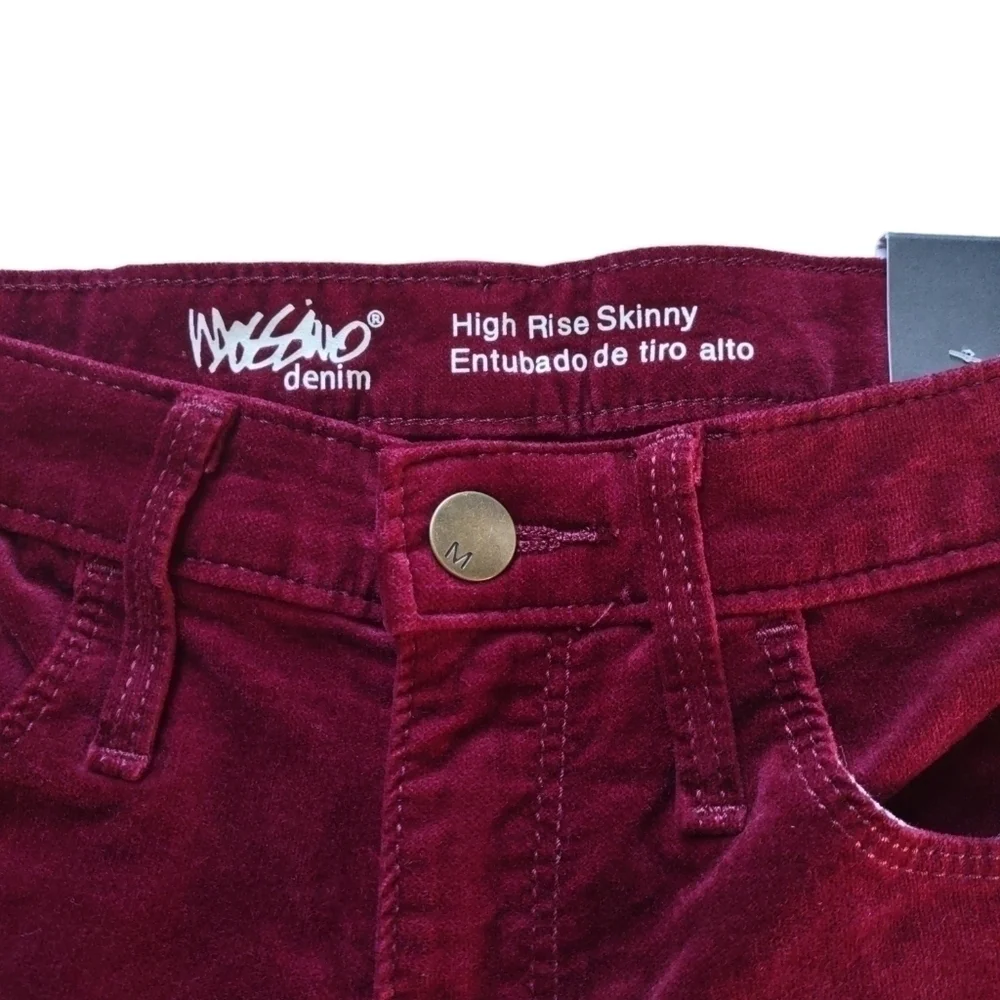 Mossimo High Rise Skinny Jeans Maroon Burgundy Women's Size 25